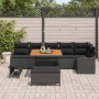 Conjunto de sofás de jardín 9 pcs Negro ratán sintético en Sofás de exterior | Comprar online en Foru.es