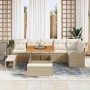 Conjunto de sofá de jardín 9 pcs Beige ratán sintético en Sofás de exterior | Comprar online en Foru.es