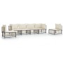 Juego de muebles de jardín 6 pzas y cojines ratán PE antracita de vidaXL, Sofás de exterior - Ref: Foro24-3186720, Precio: 50...