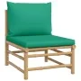 Set de muebles de jardín 8 piezas bambú con cojines verde de vidaXL, Conjuntos de jardín - Ref: Foro24-3155158, Precio: 639,4...