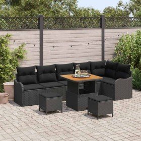Conjunto de sofá de jardín 9 pcs Negro ratán sintético en Sofás de exterior | Comprar online en Foru.es