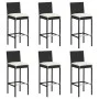 Küchenhocker mit Kissen 6 Stück synthetisches Rattan schwarz von vidaXL, Küchenhocker - Ref: Foro24-362578, Preis: 346,35 €, ...