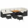 Conjunto de sofá de jardín 9 pcs Negro ratán sintético en Sofás de exterior | Comprar online en Foru.es