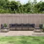 Juego de muebles de jardín 6 pzas y cojines ratán PE antracita de vidaXL, Sofás de exterior - Ref: Foro24-3186721, Precio: 48...