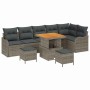 Conjunto de sofá de jardín 9 pcs Gris ratán sintético en Sofás de exterior | Comprar online en Foru.es