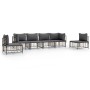 Juego de muebles de jardín 6 pzas y cojines ratán PE antracita de vidaXL, Sofás de exterior - Ref: Foro24-3186721, Precio: 48...
