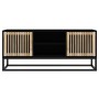 Mueble de TV hierro y madera contrachapada negro 105x30x45 cm de vidaXL, Muebles TV - Ref: Foro24-352098, Precio: 103,66 €, D...