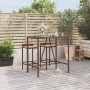 Mesa alta bar superficie vidrio ratán PE marrón 110x70x110 cm de vidaXL, Mesas de jardín - Ref: Foro24-362587, Precio: 104,10...