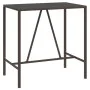 Mesa alta bar superficie vidrio ratán PE marrón 110x70x110 cm de vidaXL, Mesas de jardín - Ref: Foro24-362587, Precio: 102,78...