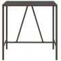Mesa alta bar superficie vidrio ratán PE marrón 110x70x110 cm de vidaXL, Mesas de jardín - Ref: Foro24-362587, Precio: 102,78...