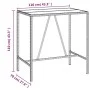 Mesa alta bar superficie vidrio ratán PE marrón 110x70x110 cm de vidaXL, Mesas de jardín - Ref: Foro24-362587, Precio: 102,78...
