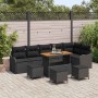Conjunto de sofá de jardín 10 pcs Negro ratán sintético en Sofás de exterior | Comprar online en Foru.es