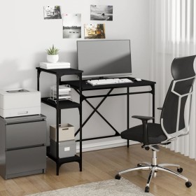 Escritorio con estantes madera contrachapada negro 105x50x90 cm de vidaXL, Escritorios - Ref: Foro24-826714, Precio: 67,60 €,...