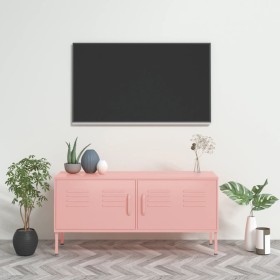 Mueble para TV de acero rosa 105x35x50 cm en Muebles TV | Comprar online en Foru.es