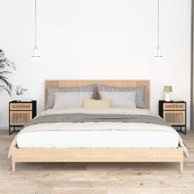 Mesitas de noche 2 uds hierro y madera negro 40x30x55,5 cm de vidaXL, Mesitas de noche - Ref: Foro24-352094, Precio: 99,52 €,...