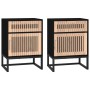 Mesitas de noche 2 uds hierro y madera negro 40x30x55,5 cm de vidaXL, Mesitas de noche - Ref: Foro24-352094, Precio: 99,52 €,...