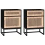 Mesitas de noche 2 uds hierro y madera negro 40x30x55,5 cm de vidaXL, Mesitas de noche - Ref: Foro24-352094, Precio: 85,57 €,...