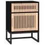 Mesitas de noche 2 uds hierro y madera negro 40x30x55,5 cm de vidaXL, Mesitas de noche - Ref: Foro24-352094, Precio: 85,57 €,...