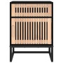 Mesitas de noche 2 uds hierro y madera negro 40x30x55,5 cm de vidaXL, Mesitas de noche - Ref: Foro24-352094, Precio: 99,52 €,...
