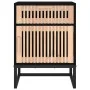 Mesitas de noche 2 uds hierro y madera negro 40x30x55,5 cm de vidaXL, Mesitas de noche - Ref: Foro24-352094, Precio: 85,57 €,...