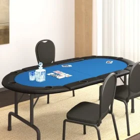 Folding poker board for 10 players blue 208x106x3 cm by vidaXL, Game and poker tables - Ref: Foro24-80401, Price: 138,13 €, D...