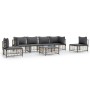 Set muebles de jardín 7 pzas y cojines ratán PE gris antracita de vidaXL, Sofás de exterior - Ref: Foro24-3186723, Precio: 56...
