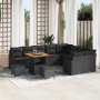 Conjunto de sofás de jardín 12 pcs Negro ratán sintético en Sofás de exterior | Comprar online en Foru.es