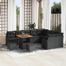 Conjunto de sofás de jardín 12 pcs Negro ratán sintético en Sofás de exterior | Comprar online en Foru.es