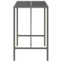 Mesa alta bar con superficie vidrio ratán PE gris 110x70x110 cm de vidaXL, Mesas de jardín - Ref: Foro24-362589, Precio: 136,...