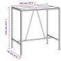 Mesa alta bar con superficie vidrio ratán PE gris 110x70x110 cm de vidaXL, Mesas de jardín - Ref: Foro24-362589, Precio: 136,...