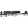 Set muebles de jardín 7 pzas y cojines ratán PE gris antracita de vidaXL, Sofás de exterior - Ref: Foro24-3186723, Precio: 56...