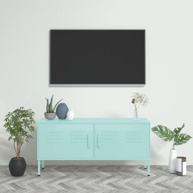 Mueble para TV de acero verde menta 105x35x50 cm en Muebles TV | Comprar online en Foru.es