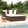 Tumbona con cojines ratán sintético marrón 182x118x63 cm de vidaXL, Camas para exteriores - Ref: Foro24-362266, Precio: 298,1...