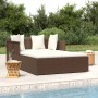 Tumbona con cojines ratán sintético marrón 182x118x63 cm de vidaXL, Camas para exteriores - Ref: Foro24-362266, Precio: 303,6...