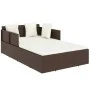 Tumbona con cojines ratán sintético marrón 182x118x63 cm de vidaXL, Camas para exteriores - Ref: Foro24-362266, Precio: 298,1...