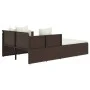 Tumbona con cojines ratán sintético marrón 182x118x63 cm de vidaXL, Camas para exteriores - Ref: Foro24-362266, Precio: 298,1...