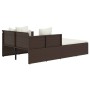 Tumbona con cojines ratán sintético marrón 182x118x63 cm de vidaXL, Camas para exteriores - Ref: Foro24-362266, Precio: 303,6...