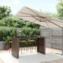 Mesa alta bar superficie vidrio ratán PE marrón 185x80x110 cm de vidaXL, Mesas de jardín - Ref: Foro24-362599, Precio: 184,96...