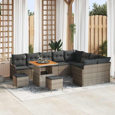 Conjunto de sofás de jardín 12 pcs Gris ratán sintético en Sofás de exterior | Comprar online en Foru.es