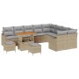 Conjunto de sofás de jardín 12 pcs Beige ratán sintético en Sofás de exterior | Comprar online en Foru.es
