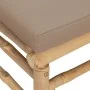 Sofá esquinero de jardín bambú con cojines gris taupe de vidaXL, Sofás modulares de exterior - Ref: Foro24-362286, Precio: 13...