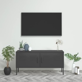 Mueble para TV de acero gris antracita 105x35x50 cm en Muebles TV | Comprar online en Foru.es