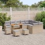 Conjunto de sofás de jardín 13 pcs Beige ratán sintético en Sofás de exterior | Comprar online en Foru.es