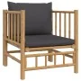 Set de muebles de jardín 12 pzas bambú con cojines gris oscuro de vidaXL, Conjuntos de jardín - Ref: Foro24-3155226, Precio: ...