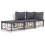 Juego de muebles de jardín 3 pzas cojines antracita ratán PE de vidaXL, Sofás de exterior - Ref: Foro24-3186725, Precio: 221,...