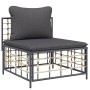 Juego de muebles de jardín 3 pzas cojines antracita ratán PE de vidaXL, Sofás de exterior - Ref: Foro24-3186725, Precio: 221,...