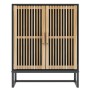 Aparador de madera contrachapada negro 60x30x75 cm de vidaXL, Taquillas y armarios de almacenamiento - Ref: Foro24-352110, Pr...