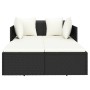Tumbona con cojines ratán sintético negro 182x118x63 cm de vidaXL, Camas para exteriores - Ref: Foro24-362267, Precio: 355,99...