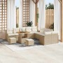 Conjunto de sofá de jardín 13 pcs Beige ratán sintético en Sofás de exterior | Comprar online en Foru.es