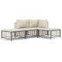 Juego de muebles de jardín 4 pzas y cojines ratán PE antracita de vidaXL, Sofás de exterior - Ref: Foro24-3186726, Precio: 29...
